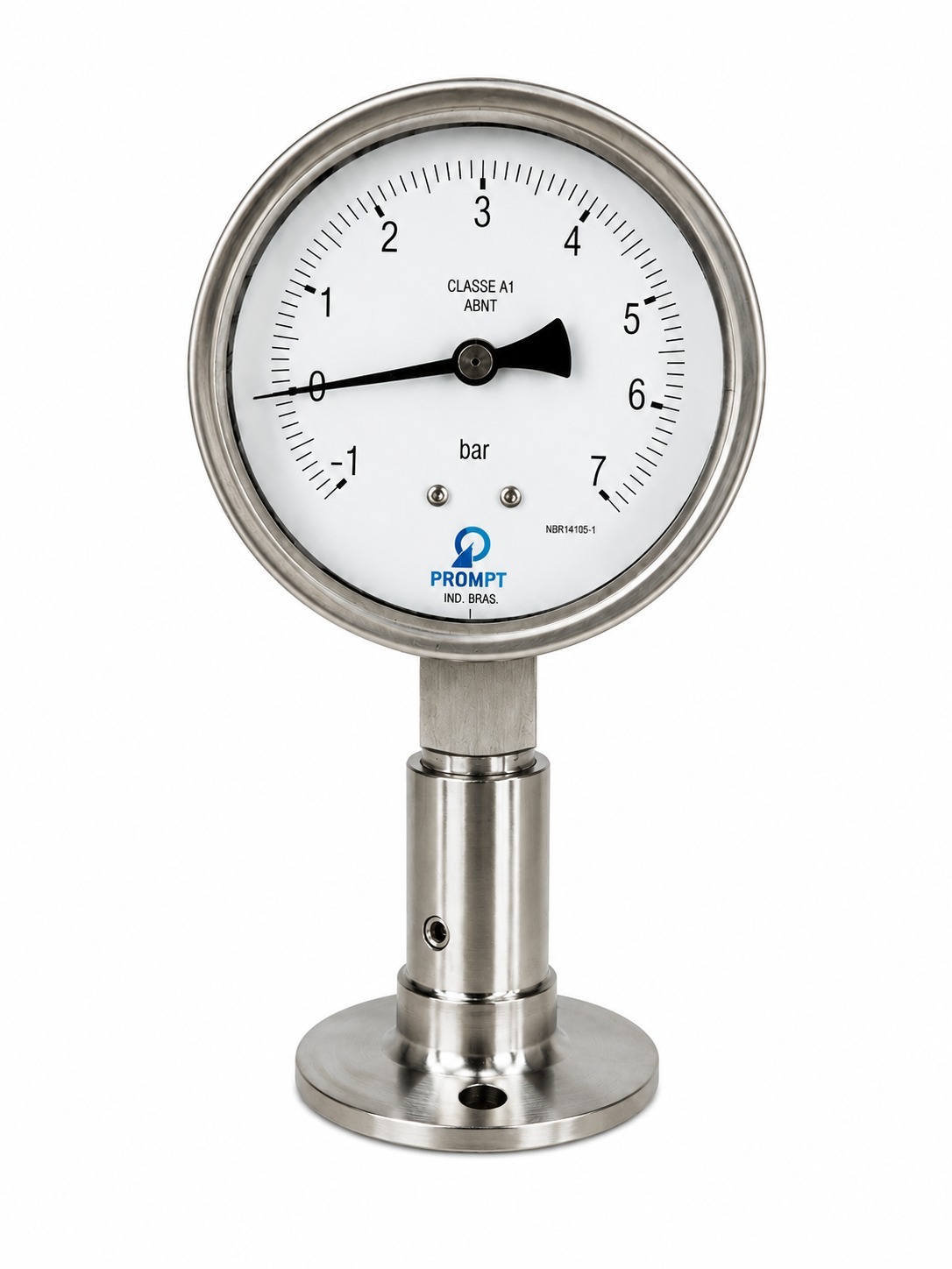 Manômetro Analógico Sanitário em Aço Inox